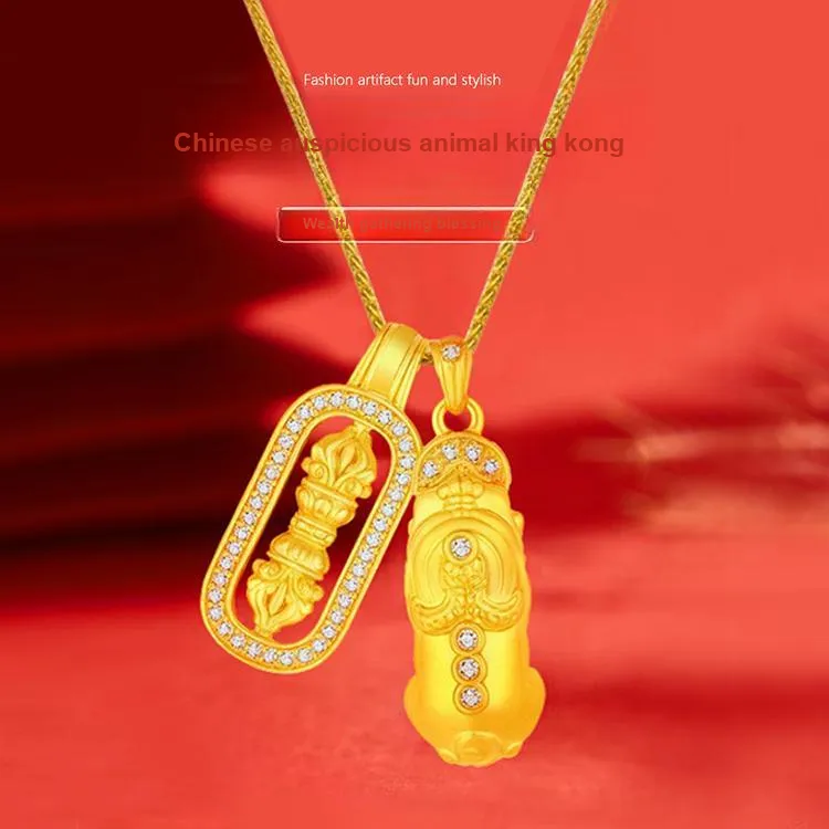 ZHOUBAIFU 990 Silver Necklaces Unisex Gold-1