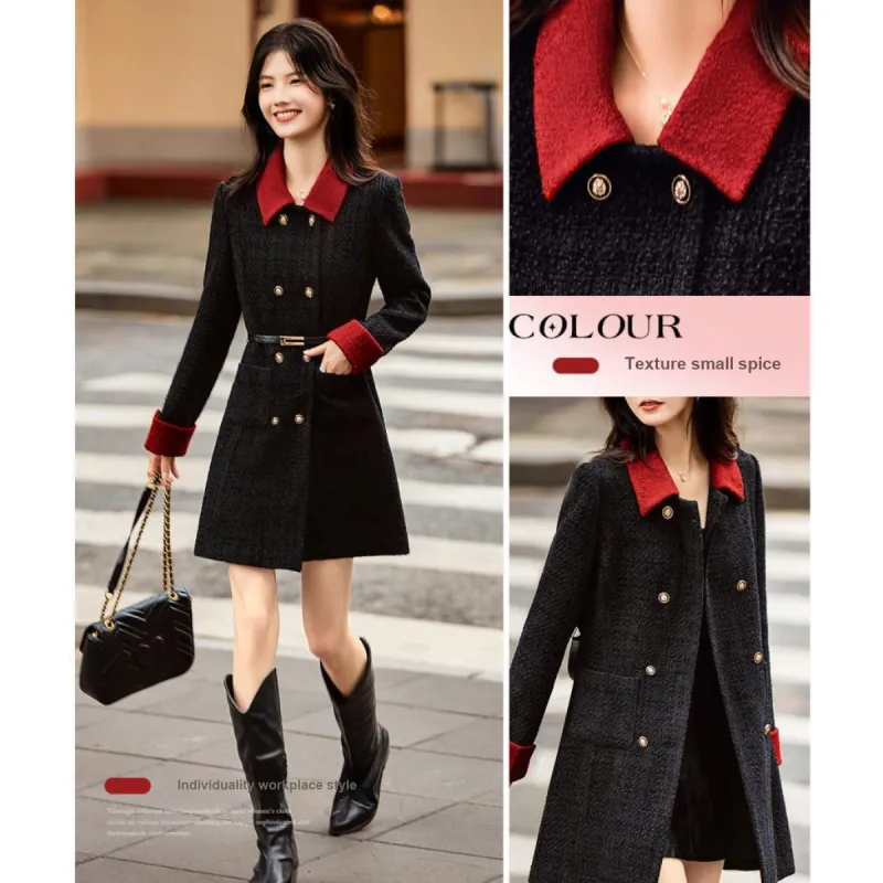Like The Age Of Water Velvet feel Coat Women's Black-3