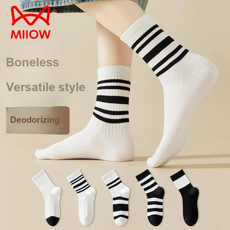 MIIOW Mid Calf Socks Unisex 5 Pack-19