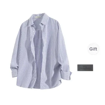 LIVINGTOWN Shirt Unisex Blue White Stripes
