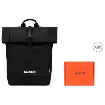 Subtle PU Backpack Large Size Unisex Rock Black, Pale Green, Sand Brown