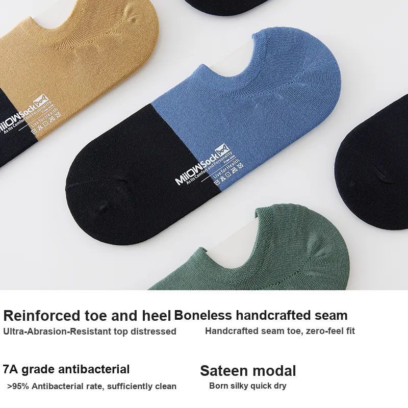 MIIOW No Show Socks Men's 5 Pack-8