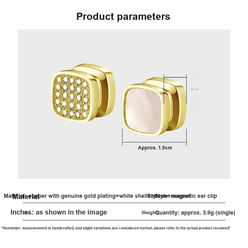DAIRUO Zircon Clip On Earrings Men's-7