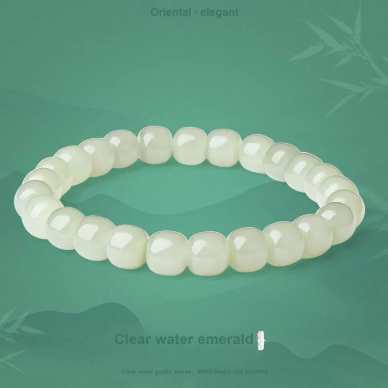 LAOMIAO Hetian Jade Pale Greenish White Jade Women's-17