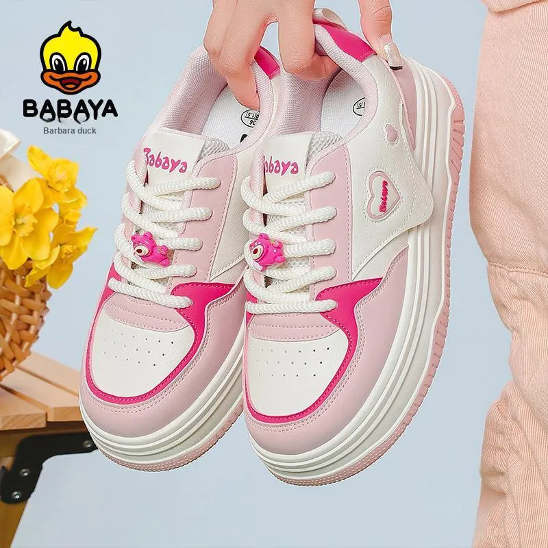 Babaya Skateboard Shoes Women's Low Top Yellow/Pink-15