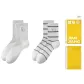[2 Pack]White+White Base Black Stripes
