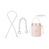 1.2cm Width Pearl Silver Plate Buckle 90cm+Handheld Pearl Infinity Clasp Silver 32cm