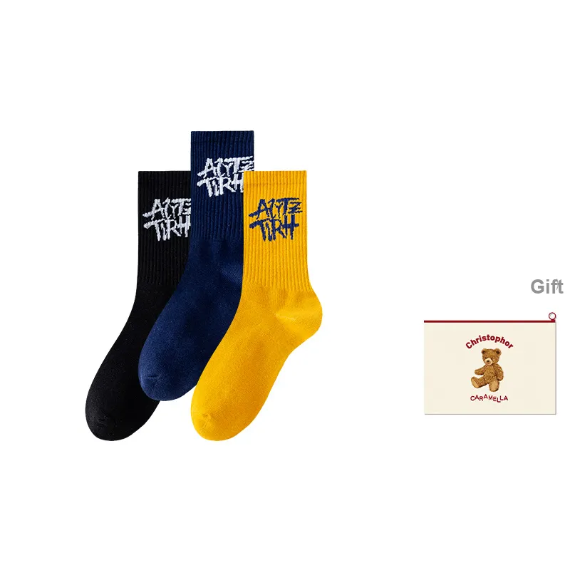 Caramella Mid Calf Socks Men's Shopping Bag Combo-12