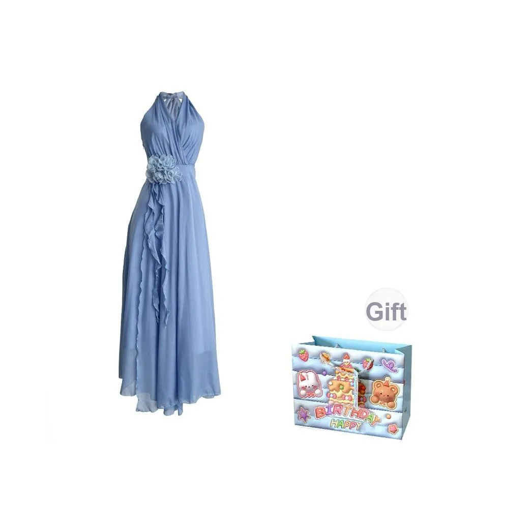 WOWI Sleeveless Dresses Women's Blue