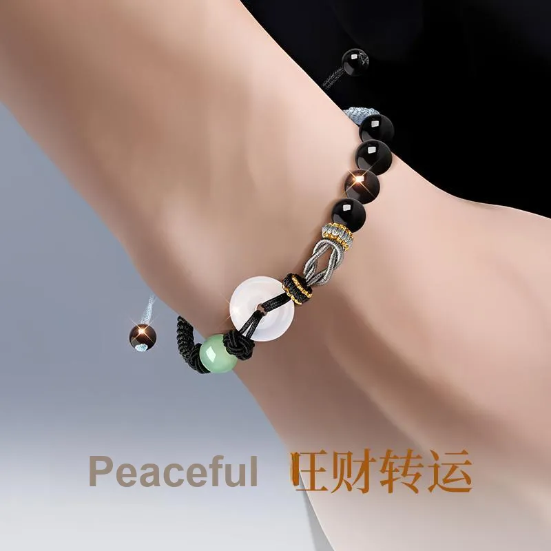 EAST BEAUTY Bracelets Pale Greenish White Jade Men's-4