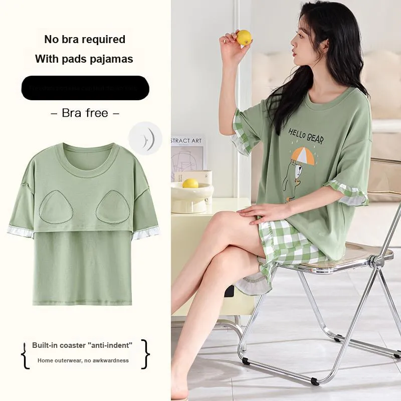BONAS Pajama Set Women's Light Green-6