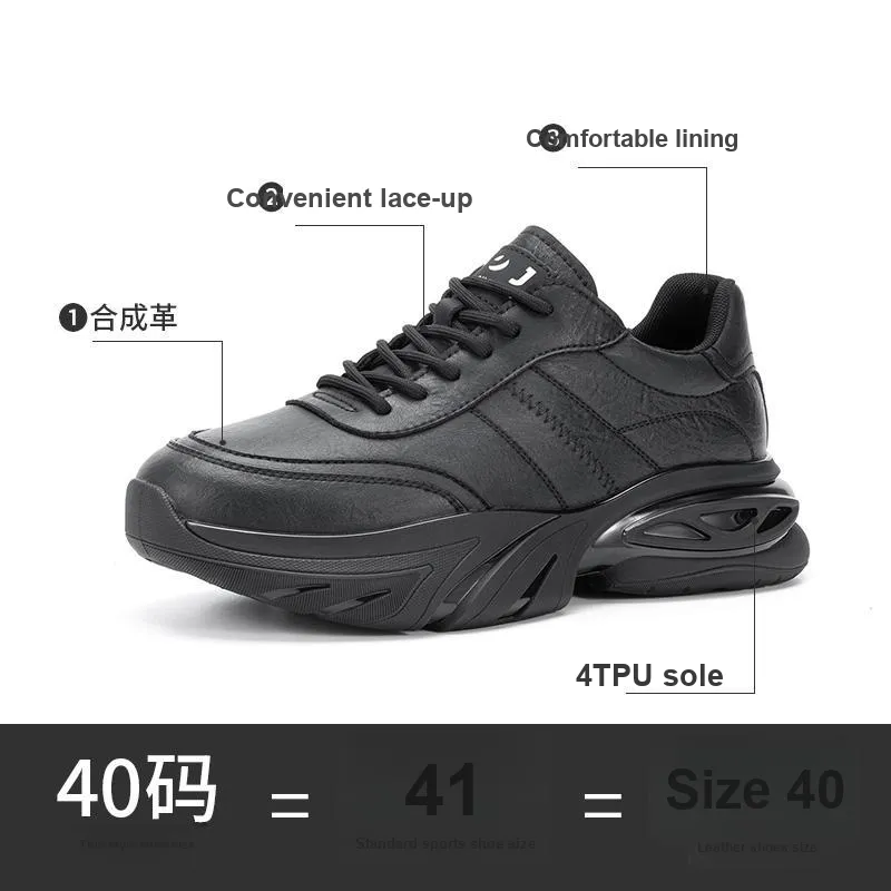 JOSINY Height Increasing Black Warrior Platform Sneakers Men's-4