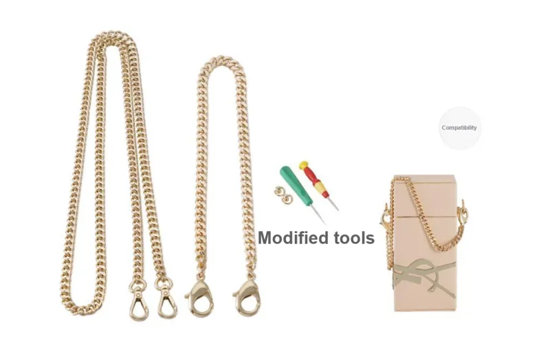 Lan Bao Fan Alloy, Metal Bag Strap Women's Gold Tone-40