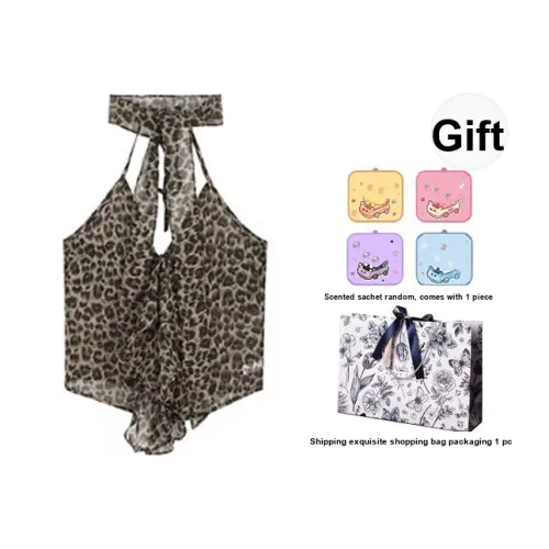 ETSE Топ на бретелях Женский с леопардовым принтом