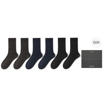 B&C.Room Mid Calf Socks Men's 6 Pairs Gift Box Packaged