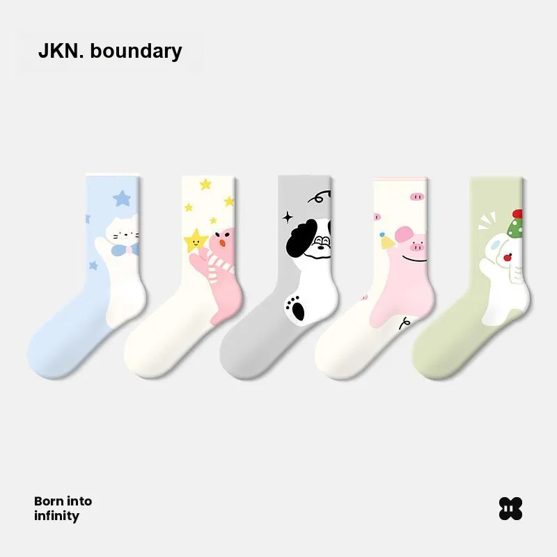 JKN Mid Calf Socks Women's 5 Pack-5