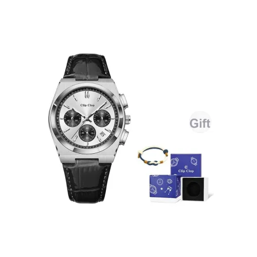 Clip Clop Кварцевый механизм ремешок из нержавеющей стали мужские часы серебристый циферблат