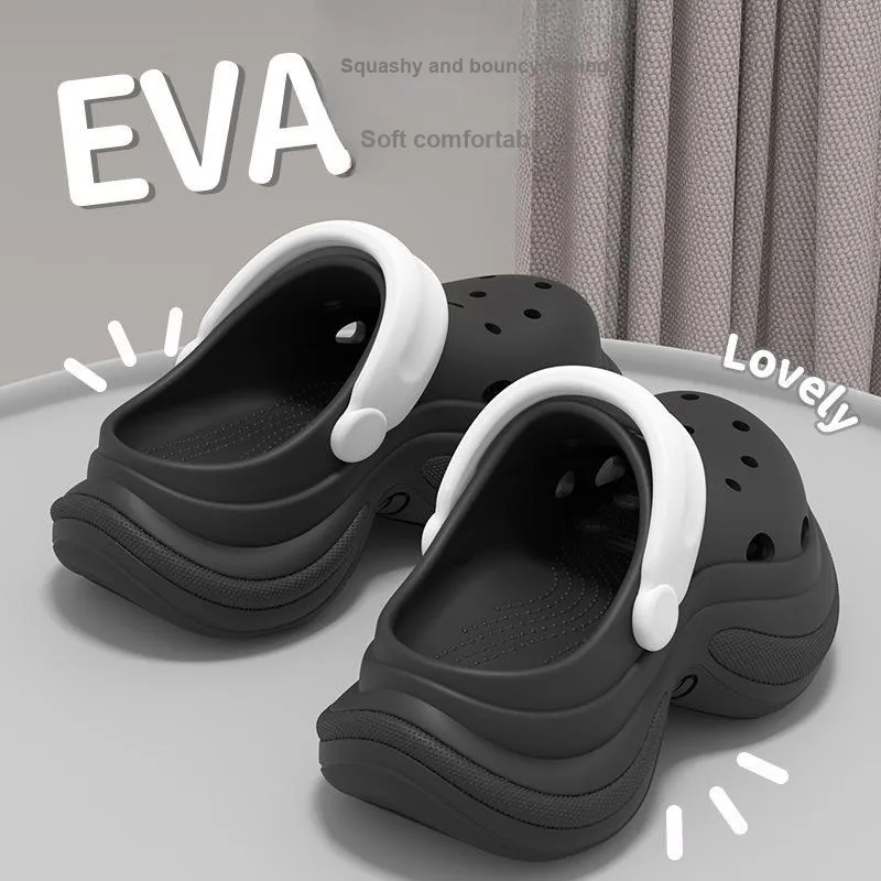 ECAC Closed Toe Slippers Clogs For Women's Summer, Breathable, Lazy Platform, Slip Resistant Beach Sandals-1