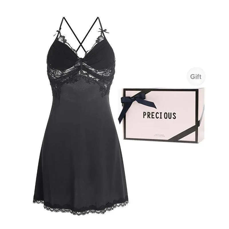 OEING Nightgown Women's Gift Box Set Black-4