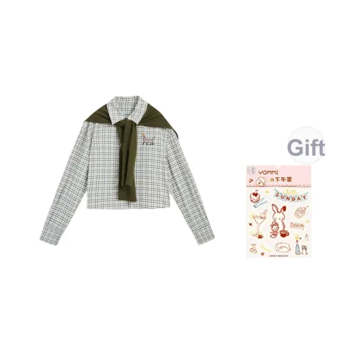 ZIHAN Зеленая клетка Женские рубашки