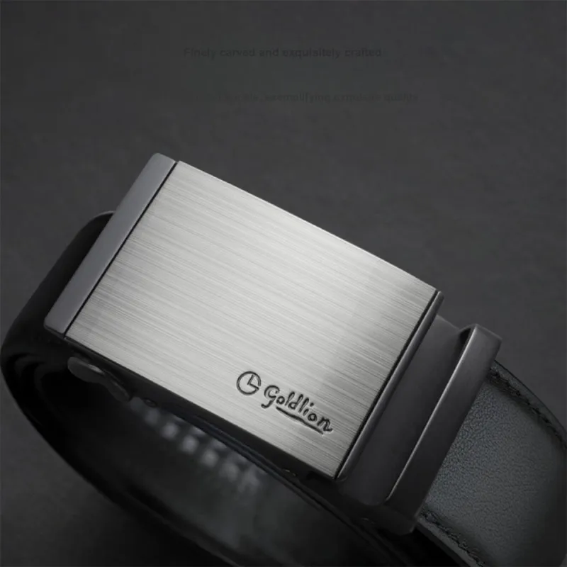 GOLDLION Top Layer Cow Leather Belt Men's Width 3.5cm-19