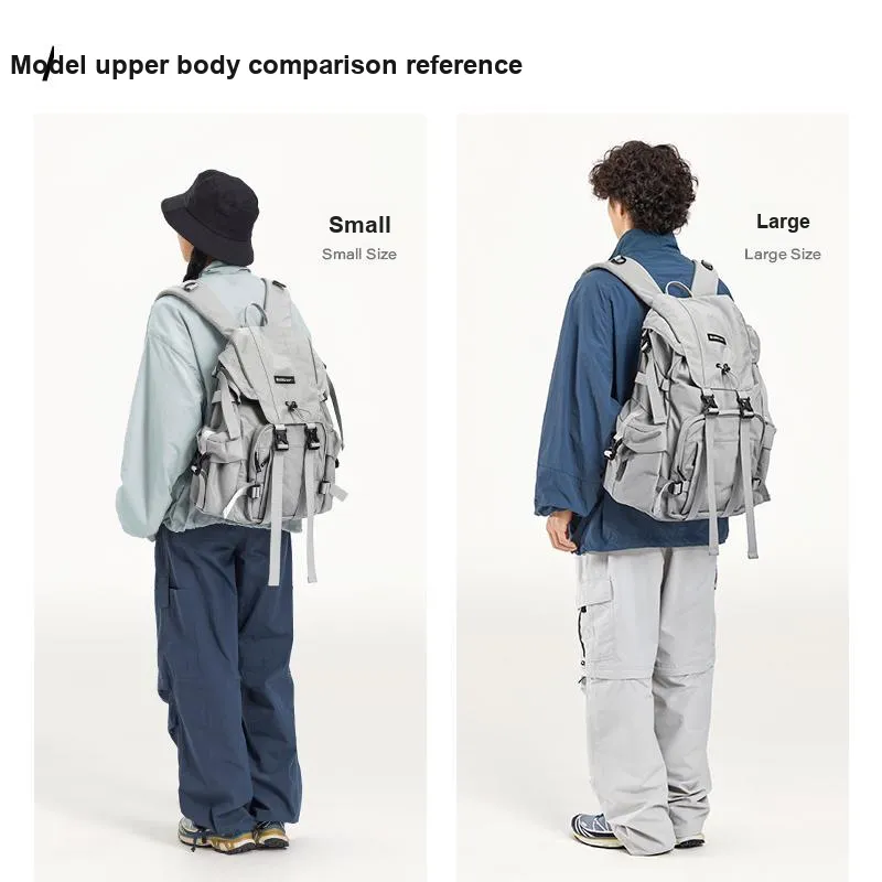 LIVEBOX EN DIRECT Nylon Backpack Large Size Men's Gray/Black-4