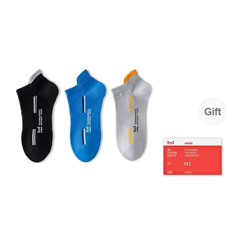 MIIOW Trend Party Series Ankle Socks Men's Box Of 3 Pairs-4