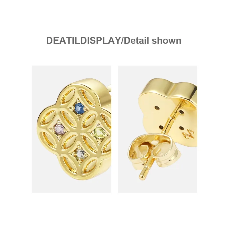 BABAMA Copper Stud Earrings Unisex-7