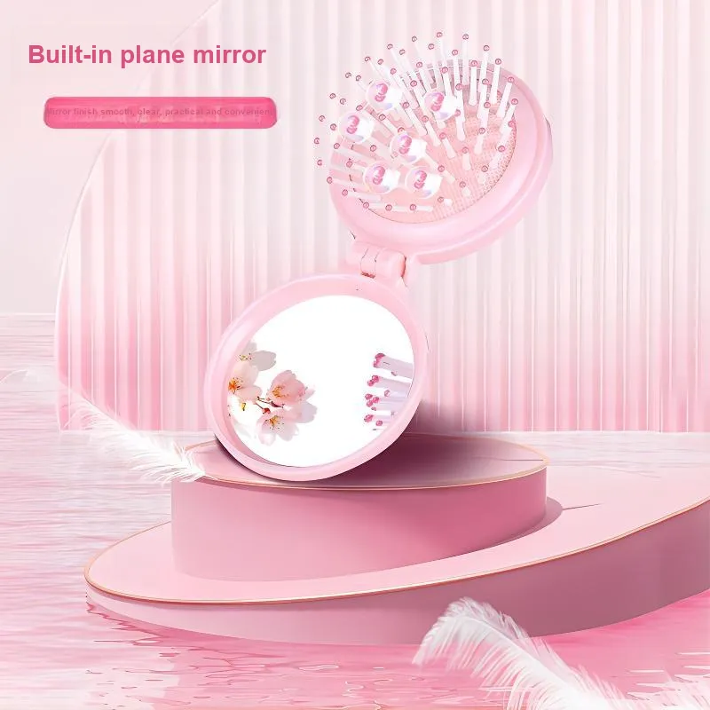 Future Maple Mini 2 in 1 Folding Mirror Air Cushion Comb Portable Comb And Mirror Set-3