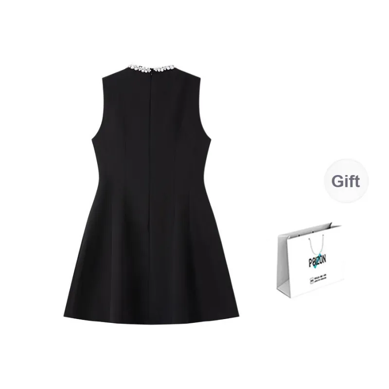 CPAURA Sleeveless Dress Women's Black-9