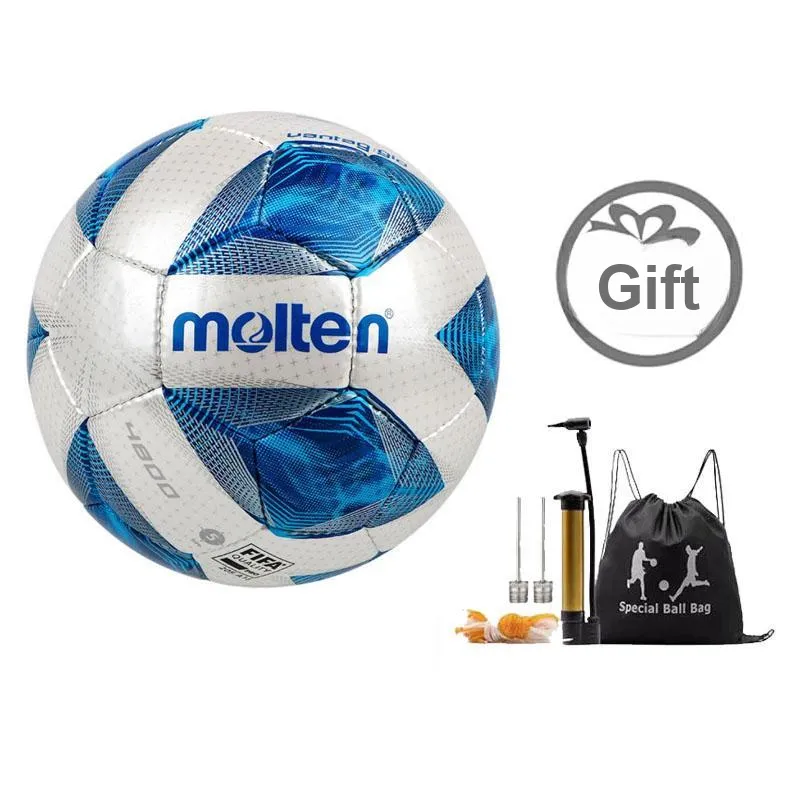 Molten Size 5 Soccer PU Seamless Thermal bonding Unisex Blue White-5