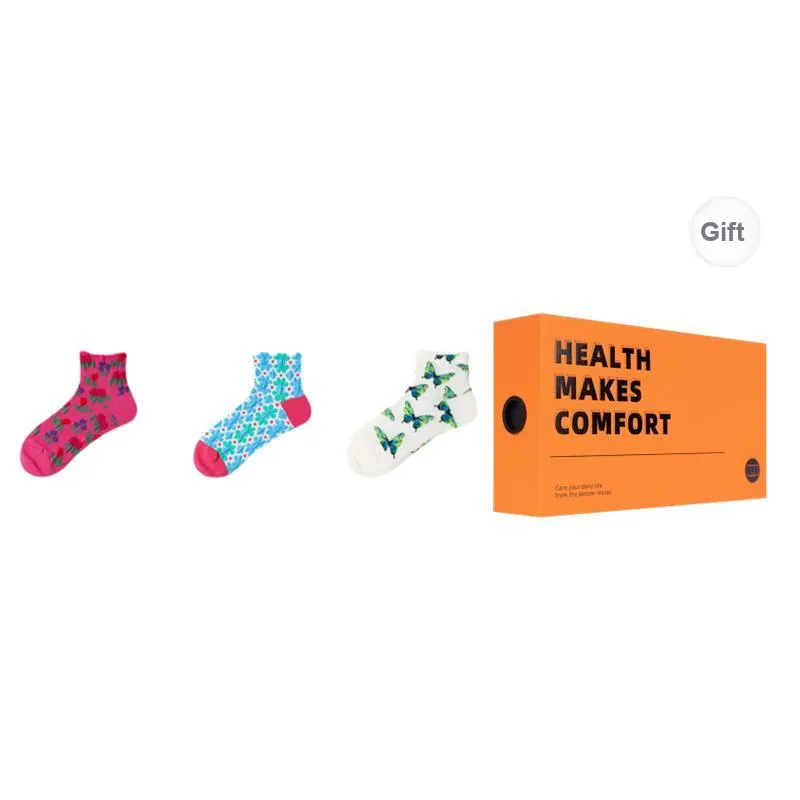 Vine Color Ankle Socks Women's 3 Pack-6