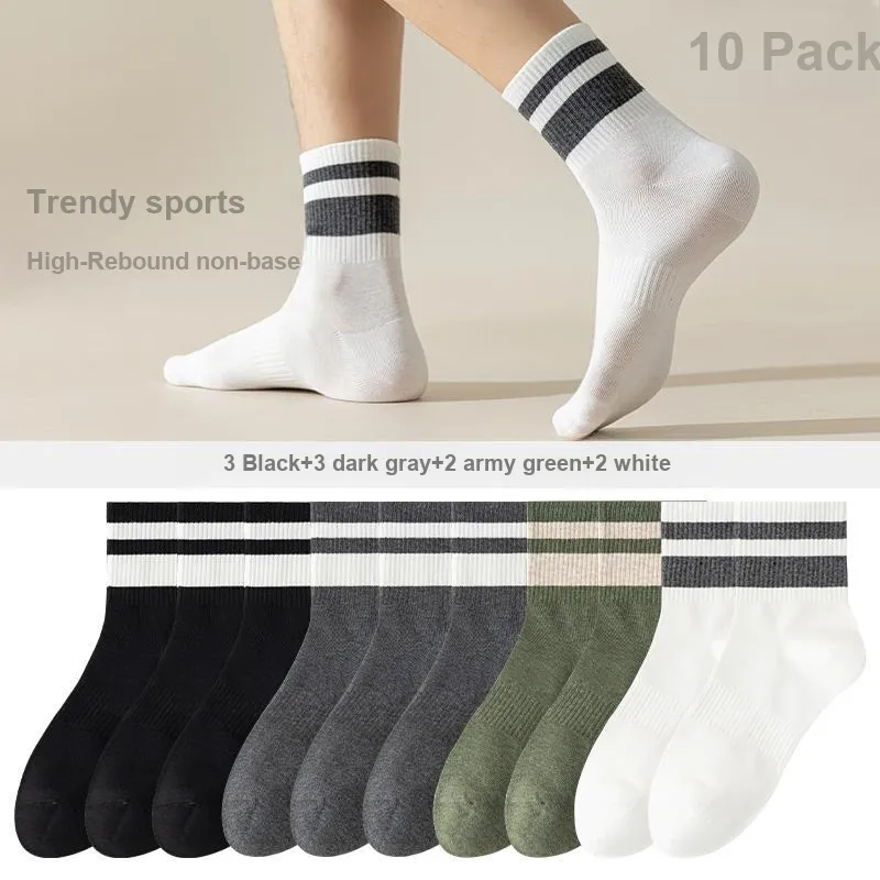 Lan Miao Mid Calf Socks Men's 10 Pack-9