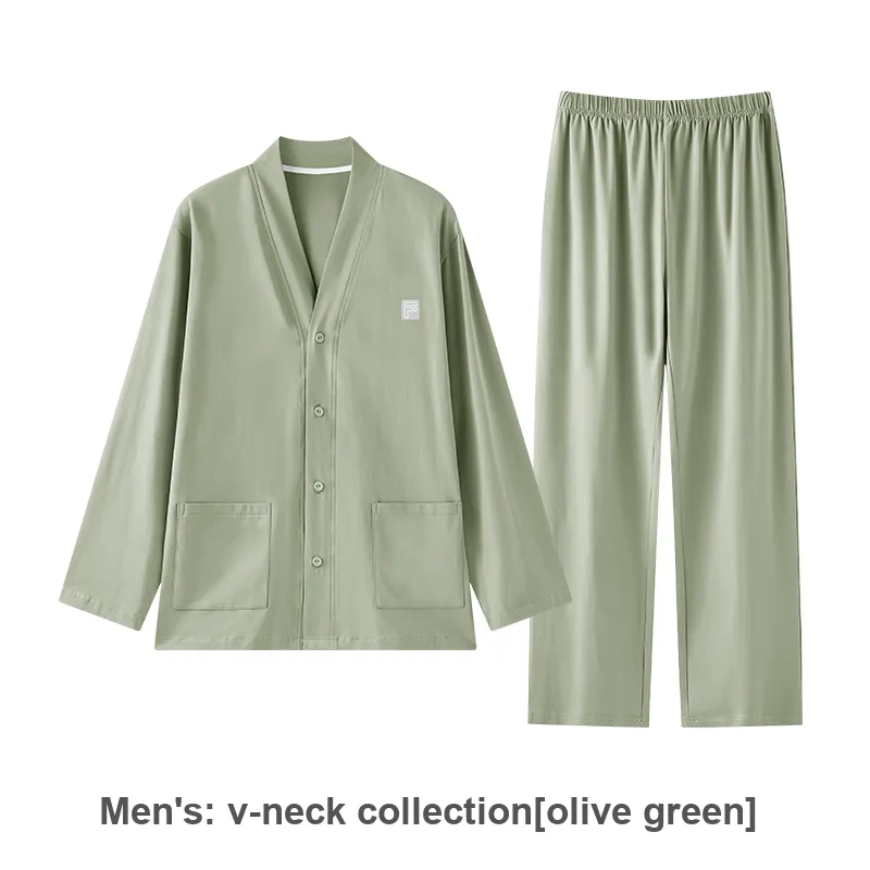 ZAO FU NIAO Pajama Set Men's Olive Green-1