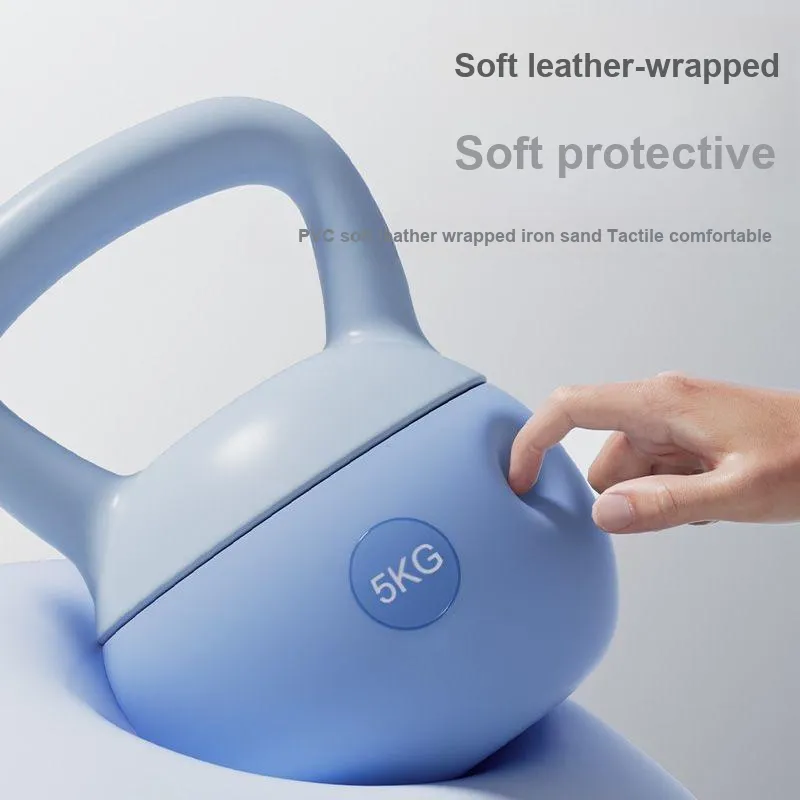 TMT Kettlebells PVC Iron Sand Indoor Fitness Unisex Blue Curvy Body-Shaping-1