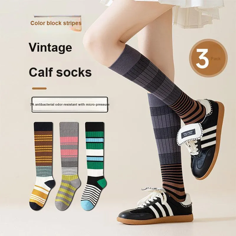 AUGUST Knee High Socks Women's 3 Pack-7