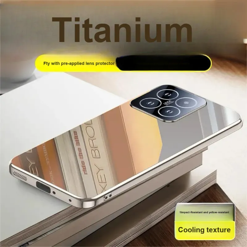 LONGYUGU Glass Material Advanced Ice Crystal Heat Dissipation Phone Case Compatible With Xiaomi 13/14/Pro Series-8