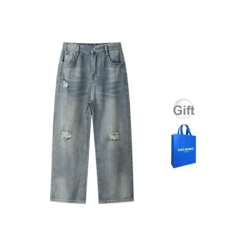 G&G AVENUE Джинсы голубо-серого цвета унисекс