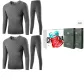 Crew Neck 2-Piece Underwear Set (Dark Gray+Dark Gray) Thickened and Fleece-Lined/Premium Gift Box Set