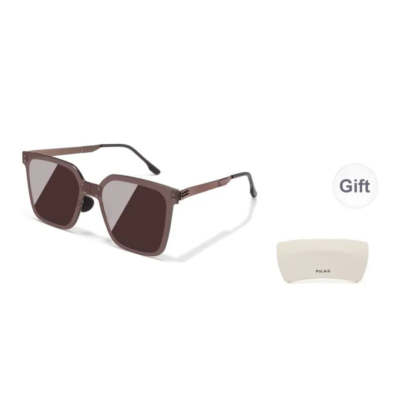 PULAIS Square Sunglasses Unisex Black-13