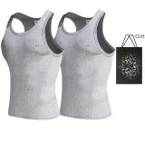 Slim Fit 2 Pack (Heather Gray+Heather Gray) 2 Pcs, Easy to Wash!