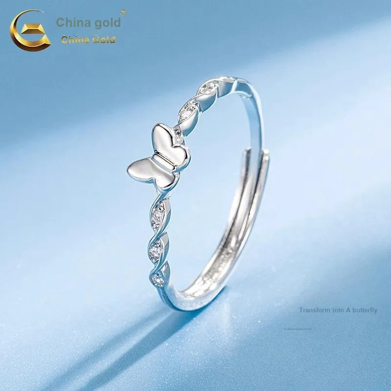 CHINA GOLD Topaz, 999 Fine Silver Rings Unisex-2