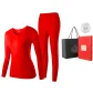 Women's Crew Neck Clothing Sets (Red) 100% cotton Skin-Friendly/3A Antibacterial