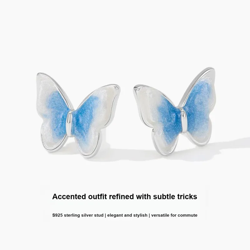 MCK 925 Sterling Silver Needle Stud Earrings Women's-1