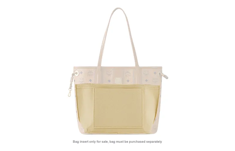 Lan Bao Fan Microfiber Leather Bag Insert Women's Beige/Brown-2