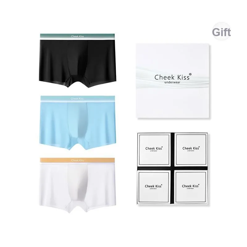 Cheekkiss Underwear Gift Box Men's Extra Thin Breathable Boxer Shorts Comfortable Four Way Stretch Shorts-13