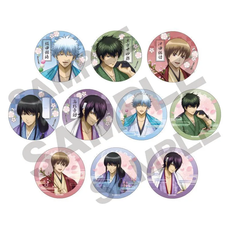 CRUX Toushirou Hijikata, Gintoki Sakata, Shinsuke Takasugi, Kotarou Katsura, Sougo Okita Gintama Badges-1