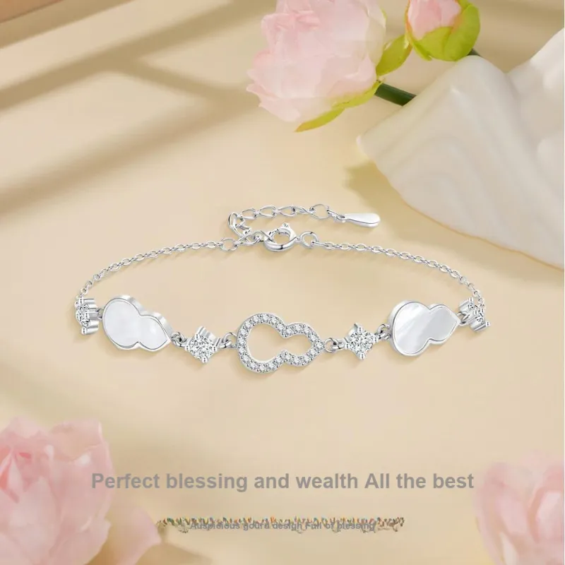 NUSQ S925 Silver With Zircon Bracelets Women's-2