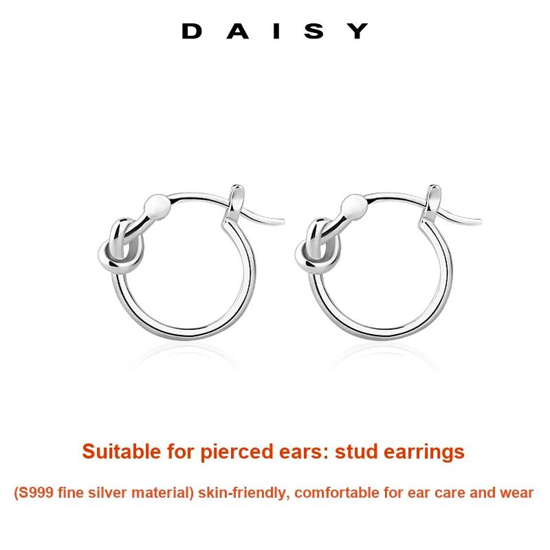 Daisy Dream 999 Fine Silver Earrings Women's-2