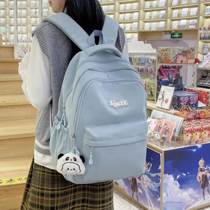 WICKBUEN Nylon Backpack Regular Unisex White/Black/Purple/Yellow/Blue-19